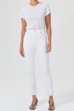 AGOLDE Riley Crop Jean In Sour Cream