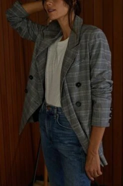 Grey Plaid Blazer