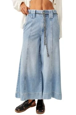 FREE PEOPLE Sheer Luck Cropped Wide Leg