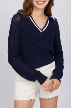 Cara Tipping Polo Pullover