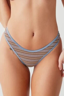 Frankies Bikinis Dove Striped Hipster