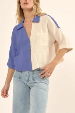 Colorblock Button Up