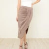 Draped Detail Midi Skirt