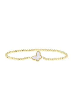 Beaded Bracelet With White Butterfly - G
