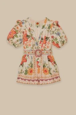 Farm Rio Bloom Garden Off White Romper
