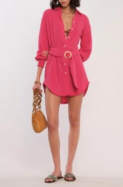 Zeva Belted Shirt Cover-Up